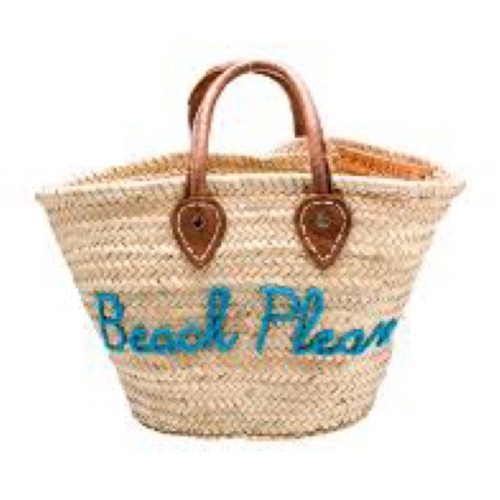 Poolside Beach Please Straw Tote